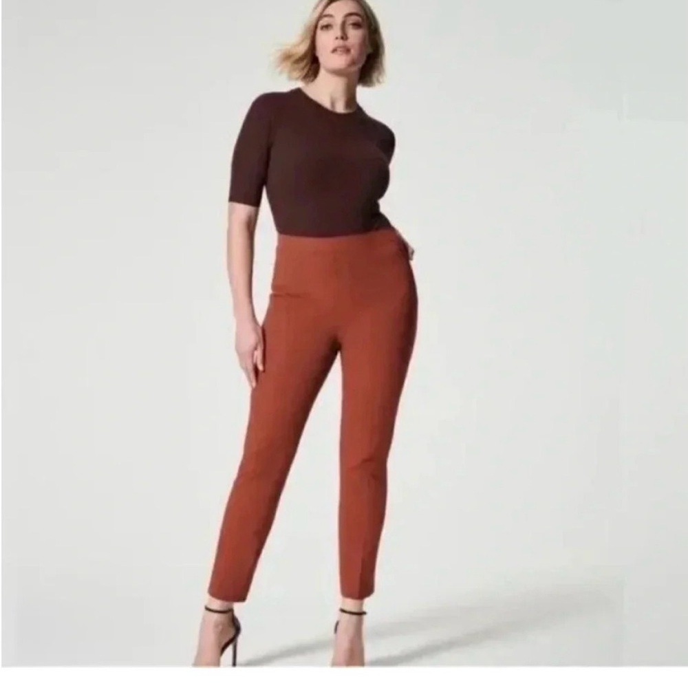Spanx On The Go Ankle Slim Straight Pant Bronze Glow Size 2X NWT tall high rise